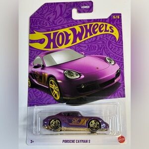 Hot Wheels 57TH ANNIVERSARY PURPLE & GOLD PORSCHE CAYMAN S 5/6